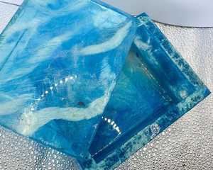 TIMELESS CRAFT Ocean Blue Resin Jewelry <b>Box</b> Handmade Coastal <b>Keepsake</b> Case Eco-Friendly Hand-painted Home Decor - Product Image 3