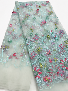 Wholesale Bridal <b>Net</b> <b>Fabric</b> Supplier India Soft Tulle Mesh Embroidery Lace <b>Fabric</b> for Wedding Party and Fashion Garments - Product Image 3
