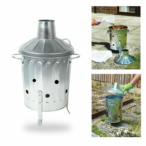 Incinerador de Jardín de Acero Galvanizado con Tapa y Orificios, Contenedor de Alta Calidad para Desechos de Jardín, Hojas y Papel - Product Image 4