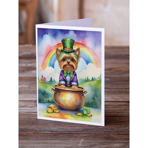 Yorkshire Terrier lunatique A7 taille 5x7 St Patrick's Day cartes de voeux Pack 8 cartes vierges avec enveloppes - Product Image 2