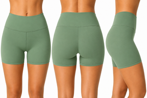 OEM ODM Custom <b>Women's</b> High Waist <b>Black</b> Compression <b>Shorts</b> Gym Workout Yoga Running Fitness Biker <b>Shorts</b> Moisture Wicking 4 Way - Product Image 2