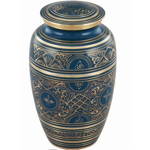 Fast Selling Modern Handmade Exclusive Urn for Human Ashes Custom Engraved Black and Gold Brass Cremation Urn with Bag - Product Image 6