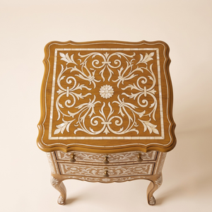 Muebles de Dormitorio Modernos de Lujo, Mesa de Noche con Dos Cajones - Product Image 3