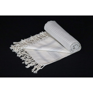 Toalla Turca Fouta 100% Algodón con Diseño de Rayas de Color Natural, Súper Absorbente, de Secado Rápido, Ecológica, Suave, de Primera Calidad para Clima Cálido - Product Image 4