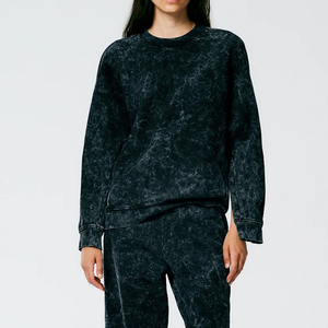 New Fashion Casual <b>Long</b> Sleeve Plain Dyed Fleece <b>Sweatshirt</b> for Women Winter Warm Front Logo Latest Style - Product Image 1