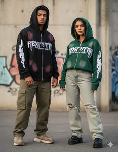 Sudaderas con capucha de corte y confección, precios directos de fábrica, pedrería personalizada, logotipos bordados con efecto desgastado, sudaderas con capucha con cremallera extragrandes con efecto descolorido por el sol - Product Image 1