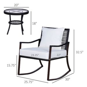 Set Bistrot con Sedie a Dondolo per Arredamento da Giardino - Product Image 3