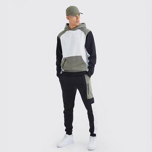 Ensemble de survêtement streetwear multi-poches respirant en molleton 100 % coton gris ardoise pour homme - Product Image 4