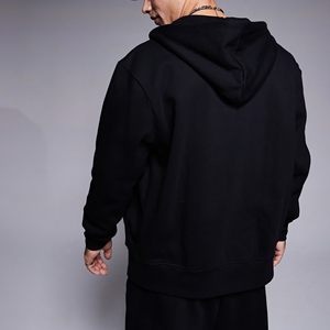 Sweat à capuche zippé vintage pour homme, coupe ample, en molleton épais, épaules tombantes, surdimensionné, personnalisable en usine - Product Image 3