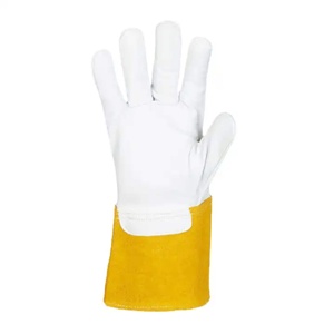 Gants de sécurité en cuir de chèvre et croûte de cuir de vache de qualité supérieure, certifiés CE, résistants à la chaleur, pour travaux lourds et durables - Product Image 1