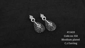 Pendientes colgantes 11433, pendientes de circonia cúbica chapados en rodio, elegantes pendientes en forma de lágrima, joyería para bodas y fiestas - Product Image 3