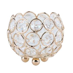 Bougie en cristal de conception chaude la plus vendue pièce maîtresse de table votive pour les événements votives en cristal plaqué or pour la décoration d'hôtel à la maison - Product Image 1