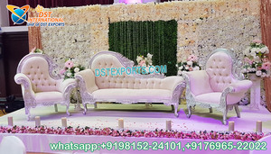 Ideas de Decoración de Conjuntos de Sofás en Tendencia para Esta Temporada de Bodas, Conjunto de Sofás Blancos Estilo Boda Real, Conjunto de Sofás Dorados y Plateados de Lujo en Oferta - Product Image 2