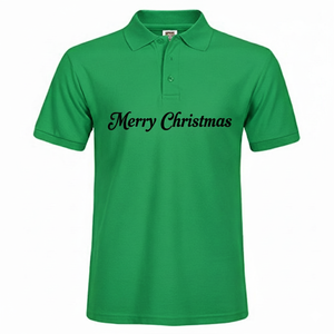 Men's Beige Short Sleeve Polo <b>Shirt</b> Happy <b>Christmas</b> Glitter Letter Pattern Casual Regular Fit Top - Product Image 3