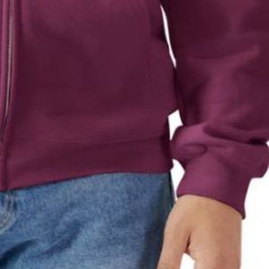 Midweight Fleece Adult Full <b>Zip</b> <b>Hooded</b> Sweatshirt Plum Soft Warm Casual Hoodie Jacket Comfortable Custom Wholesale - Product Image 6