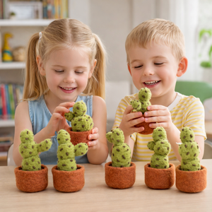 Juguete de Cactus de Fieltro de Lana Hecho a Mano - Planta Decorativa Suave, Juguete Ecológico para Niños, Juguete de Peluche de Cactus de Fieltro Personalizado - Product Image 3