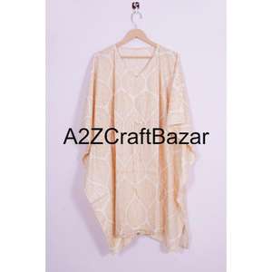 Kaftan court indien fait main, imprimé floral, écologique, lavable, vêtement de nuit naturel, robe kimono, paréo de plage court - Product Image 6