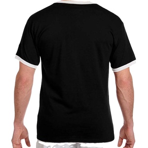 T-shirt pour homme bleu clair à manches courtes, col rond, 100% coton jersey, couleur unie, bordure contrastée, coupe classique, style décontracté - Product Image 4