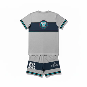 ชุดเสื้อยืดและกางเกงขาสั้นพิมพ์ลายวินเทจฤดูร้อนสไตล์บ็อกซี่ ผ้าฝ้าย 100% พิมพ์ลายโลโก้ด้วยเทคนิค DTG ชุดลำลองแฟชั่นสปอร์ตสองชิ้นสำหรับผู้ชาย - Product Image 2