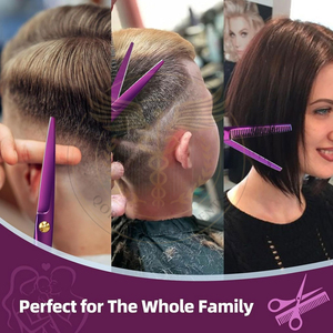 ชุดกรรไกรตัดผมมืออาชีพ ชุดกรรไกรตัดผมบาร์เบอร์พร้อมกรรไกรสแตนเลส กรรไกรซอยผมสำหรับผู้ชายและผู้หญิง - Product Image 2