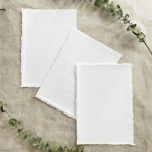 Papier à dessin en coton fait main ALBORZ, bord festonné, sans acide, 300 GSM, blanc naturel, feuilles vierges, aquarelle, calligraphie - Product Image 5