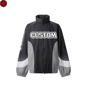 Custom Streetwear Zip up Blank <b>Oversized</b> Reflective Waterproof Windproof Jacket and Track Pants <b>Jogger</b> Sets Nylon Tracksuit - Product Image 5