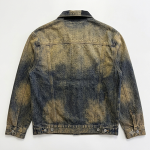 Chaqueta Vaquera Desgastada para Hombre OEM 2026, Lavado Ácido, Corte Regular, Cierre de Botones, Estilo Casual, para Otoño, 100% Algodón Tejido - Product Image 3