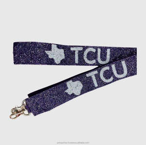 CU purple college fashion <b>strap</b> beaded crossbody <b>adjustable</b> handmade shoulder belt customized gameday trendy bag accessory - Product Image 1