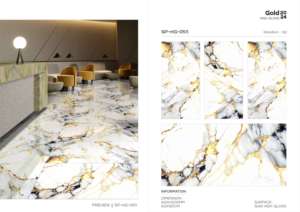 Regal Gold - Baldosa de Porcelana de Alto Brillo, Formato Grande 600x1200, Superficie Pulida Premium, para Paredes y Pisos, Uso en Interiores y Exteriores - Product Image 5