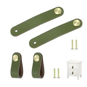 Leather Drawer <b>Pulls</b> and Knobs Soft Cabinet <b>Handles</b> Modern Cabinets <b>Door</b> Knob Decorative <b>Handle</b> with Screw for Furniture <b>Pulls</b> - Product Image 2