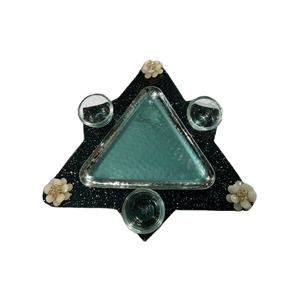 ถาดโลหะใส่ขนมขบเคี้ยวแบบด้ามจับง่ายอุปกรณ์สำหรับอาหารเย็นถาดเสิร์ฟอาหารโลหะ - Product Image 1