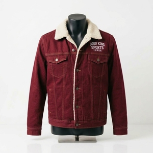 New <b>Men's</b> Winter Thicken Sherpa <b>Lined</b> Denim <b>Jacket</b> Wool <b>Jacket</b> Warm Jean Denim <b>Jacket</b> With <b>Fur</b> - Product Image 1