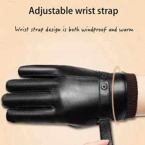 Guantes de cuero elegantes y a la moda con costuras de alta calidad, transpirables, ultra suaves al tacto, para hombre. - Product Image 3