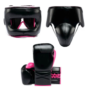 Full Set of Professional Boxing Protective Gear Muay Thai Pads Genuine Leatherboxing Sets High Quality Kick Boxing Training Set - Product Image 1
