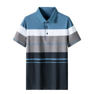 Camiseta de Manga Corta para Hombre, Camiseta Polo con Cuello y Rayas, Transpirable, Estilo Paul, para Verano, Juvenil - Product Image 5