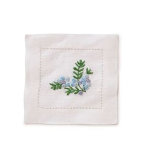 Servilletas de Cóctel Personalizadas al por Mayor, Bordadas a Mano con Flores, 6x6 Pulgadas, con Dobladillo, Duraderas, Reutilizables, 100% Lino Blanco, para Hogar, Hotel, Bar - Product Image 2