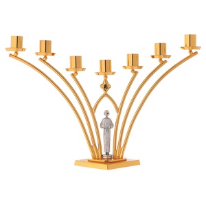 Elegant Look High Grade Gold Plated Prime Quality Metal Made 7 Arms Stylish Designer Wedding Decoration Candelabra From India - Product Image 1