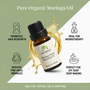 High Quality Pure Natural <b>Moisturizing</b> Cold Pressed Moringa Essential Oil for Skin Care Cream Lotion Hair Care <b>Shampoo</b> Massage - Product Image 4