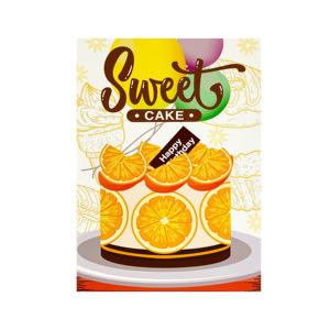 <b>Orange</b> Popup Greeting Card-a Festive Cake-Themed Card That Pops! - Product Image 1