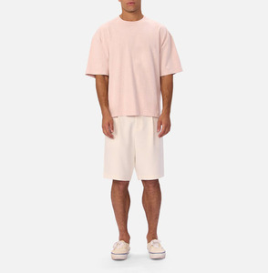 Camiseta de Hombre Oversize de Algodón 100% con Logotipo Personalizado, Color Rosa Claro, Estilo Tejido Liso de la Mejor Calidad - Product Image 1