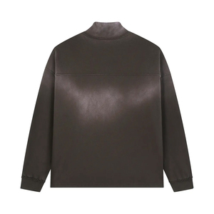 Nouveau design Sweat-shirt à capuche demi-zip délavé style vintage avec col montant pour homme, nouveau style - Product Image 6