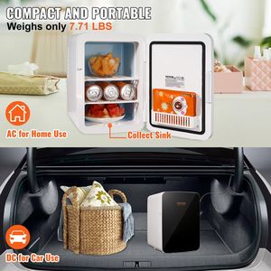 Mini 10 litri/12-Can portatile di lusso AC/DC più caldo nero piccolo frigorifero di bellezza per la cura della pelle latte materno Chill Office - Product Image 6