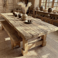 Table à manger en bois d'acacia massif de haute qualité avec pieds en bois pour un style moderne et une ambiance élégante