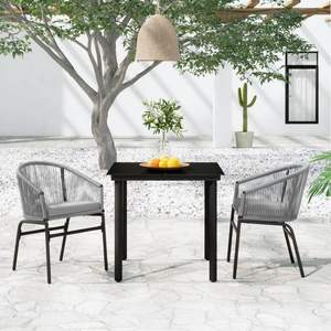 Conjunto de Comedor para Jardín en Negro y Gris - Product Image 1