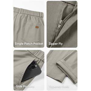 2025 pantalones de joggers de pana informales para hombre Chino 100% algodón antiarrugas decorado raya lateral plisado estilo Formal XL recto - Product Image 5