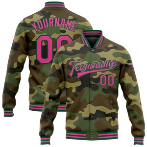 Wholesale Direct OMMIZ INDUSTRY Custom <b>Camo</b> Black-3D Bomber Full-Snap Varsity Letterman Salute To Service Hoodie <b>Jacket</b> - Product Image 5