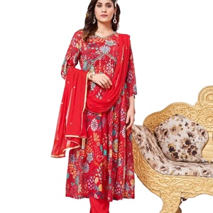 DERNIÈRE DESIGNER PURE CHINNON BRODERIE MANUELLE ROBE ANARKALI PAR FAB ZONE - Product Image 1
