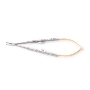Oferta Especial: Portaagujas Castroviejo con Mango Curvo Redondo TC 1.2mm 18cm, Instrumento Microquirúrgico de Precisión - Product Image 4