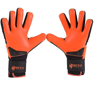 Gants de gardien de but de football extensibles en latex allemand noir et orange, design personnalisé, avec latex allemand de 4 mm - Product Image 2