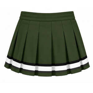 Conjunto de Uniforme Deportivo Verde Oliva con Estampado Dorado, Camiseta de Manga Corta y Falda Plisada, Ropa Deportiva para Equipos, Entrenamiento y Práctica, Personalizable - Product Image 3